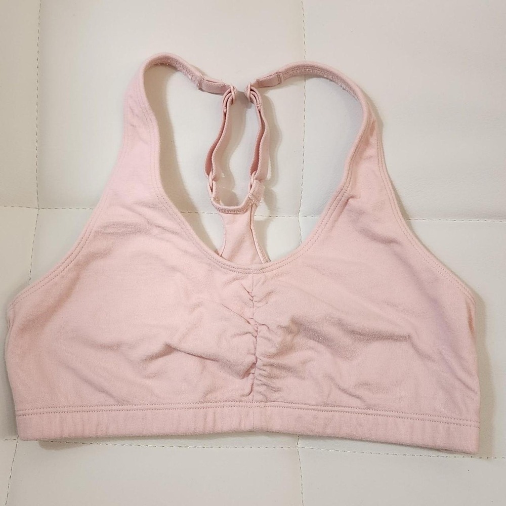 Fruit of the Loom Womens Reversible Pink White Cotton Sports Bra 90011 Size 34
